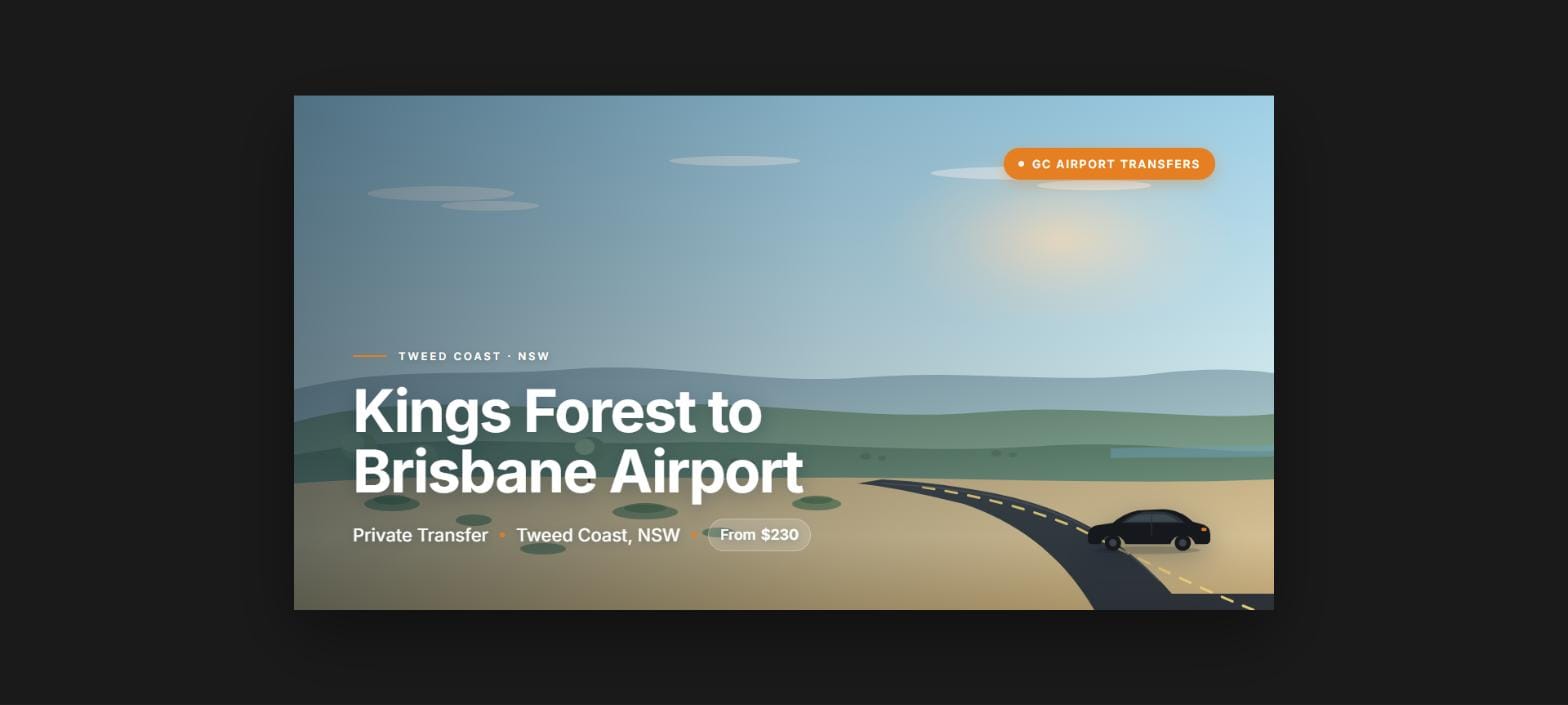 Kings Forest to Brisbane Airport private airport transfer